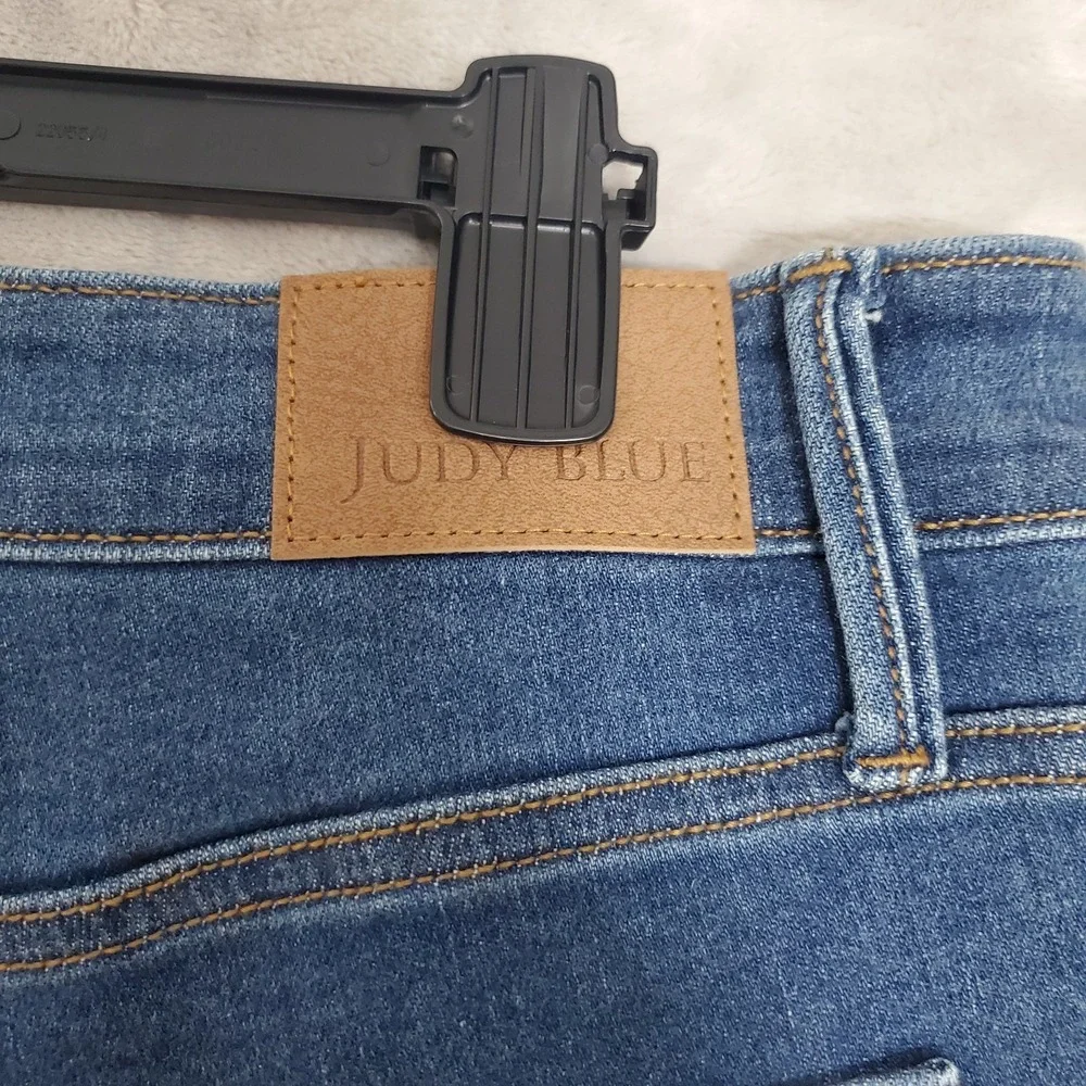 Judy Blue Jeans Womens Size 16W Blue Wide Leg Stretch Denim High Rise EUC - Picture 4 of 9